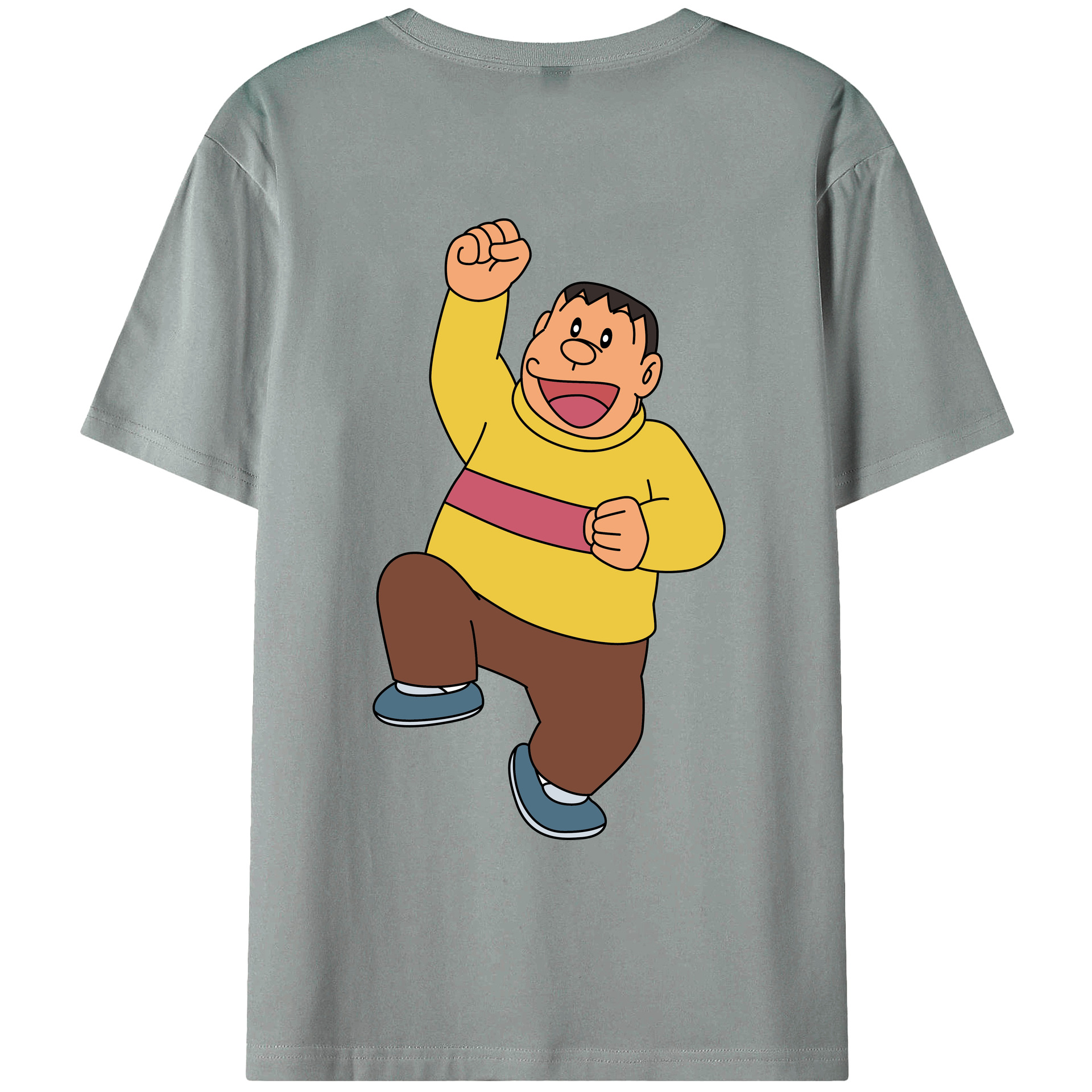 （画像用） ドラえもん 剛田武 Doraemon Gouta Takeshi 綿100％ メンズ半袖Tシャツ（バックプリント） 通気性